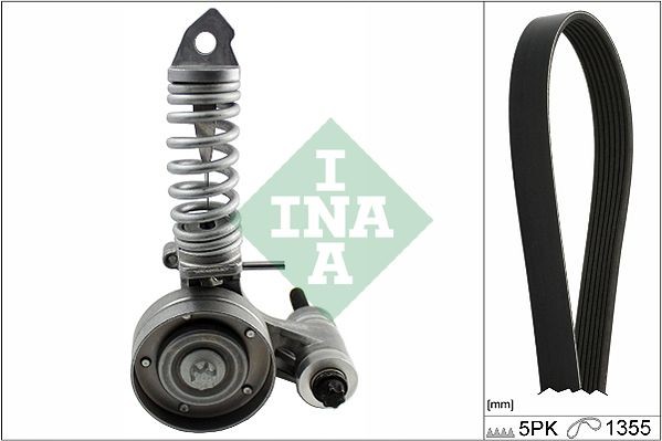 INA 529 0297 10 V-Ribbed Belt Set Check alternator freewheel clutch & replace if necessary