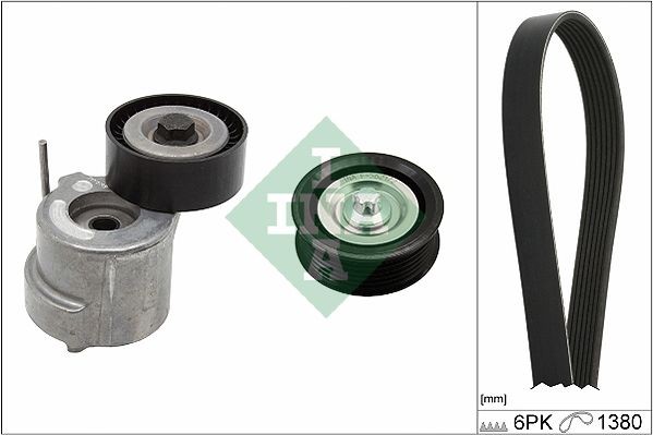 INA 529 0303 10 V-Ribbed Belt Set Check alternator freewheel clutch & replace if necessary