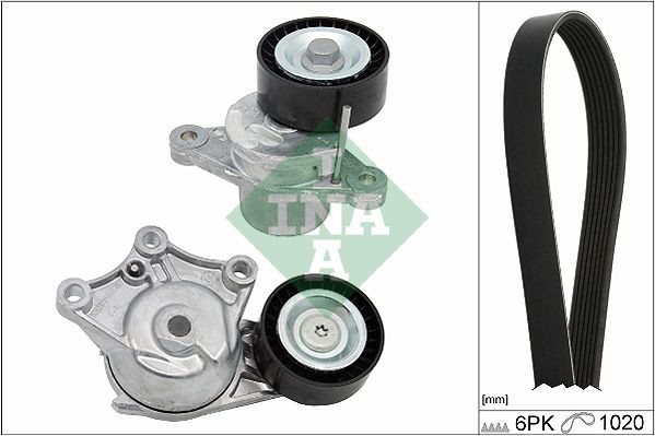 INA 529 0323 10 V-Ribbed Belt Set Check alternator freewheel clutch & replace if necessary