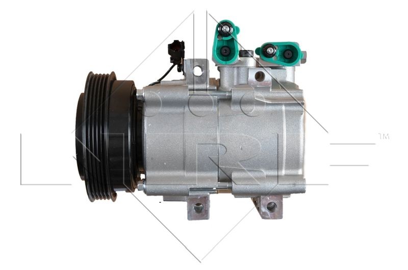 NRF 32124 Air conditioning compressor HCC-FX15, 12V, PAG 46, with PAG compressor oil, with seal ring
