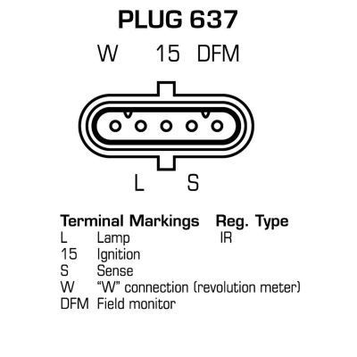 DELCO REMY 19092023 Alternators 24V, 110A, Plug637, Ø 72 mm, with integrated regulator