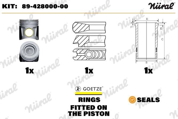 NÜRAL 135,00 mm Repair Set, piston / sleeve 89-428000-00 buy