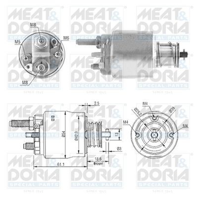 Original 46223 MEAT & DORIA Starter motor solenoid SKODA