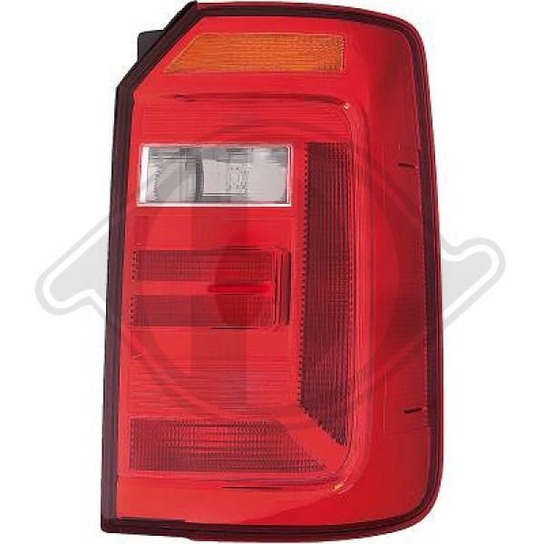DIEDERICHS 2297690 Rear light Right, red, without bulb holder