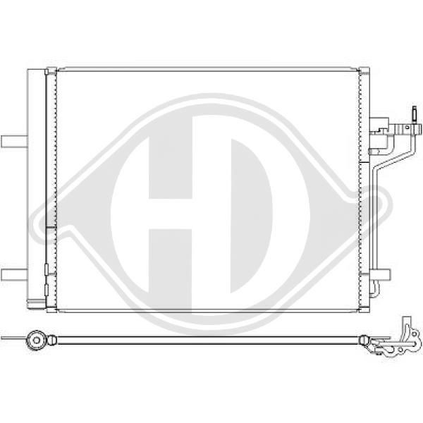 DIEDERICHS DCC2003 Air conditioning condenser with dryer, 10,3mm, 7,0mm, Aluminium