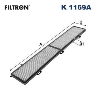 FILTRON Activated Carbon Filter, 829 mm x 133,5 mm x 29 mm Width: 133,5mm, Height: 29mm, Length: 829mm Cabin filter K 1169A buy