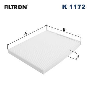 K1172 Air con filter K 1172 FILTRON Particulate Filter, 265 mm x 216 mm x 20 mm