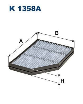 FILTRON Activated Carbon Filter, 316, 128 mm x 231 mm x 37 mm Width: 231mm, Height: 37mm, Length: 316, 128mm Cabin filter K 1358A buy