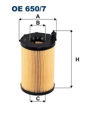 FILTRON Filter Insert Inner Diameter 2: 28,5mm, Ø: 76mm, Height: 127,5mm Oil filters OE 650/7 buy