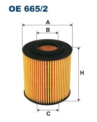 FILTRON Filter Insert Inner Diameter 2: 29,5mm, Ø: 62,5mm, Height: 73,5mm Oil filters OE 665/2 buy
