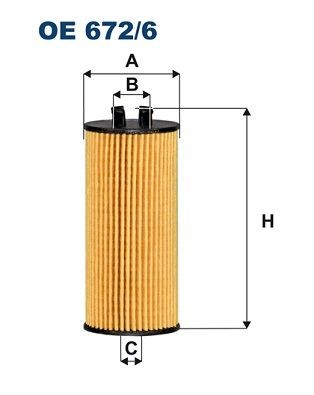 FILTRON Filter Insert Inner Diameter 2: 26, 23mm, Ø: 53mm, Height: 125mm Oil filters OE 672/6 buy