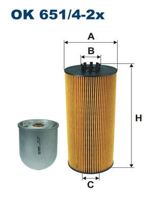 FILTRON Filter Insert Inner Diameter 2: 45, 51,5mm, Ø: 120,5mm, Height: 274mm Oil filters OK 651/4-2x buy