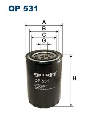 FILTRON OP 531 Oil filter 3/4-16 UNF, Spin-on Filter