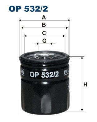 OP 532/2 FILTRON Oil filters MAZDA 3/4-16 UNF, Spin-on Filter