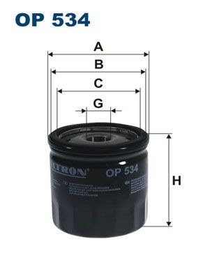FILTRON OP 534 Oil filter 3/4-16 UNF, Spin-on Filter