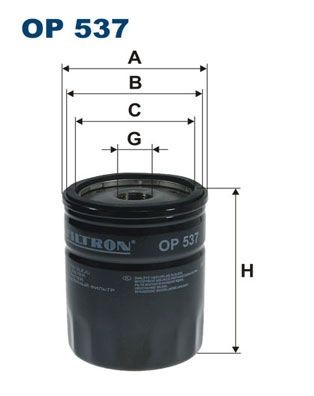 FILTRON OP 537 Oil filter 3/4-16 UNF, Spin-on Filter