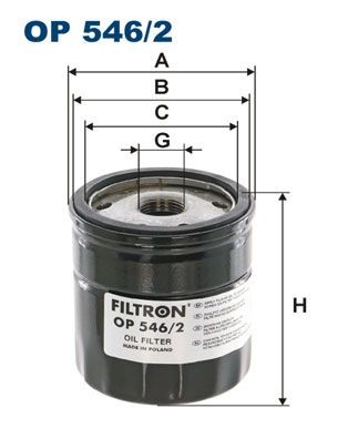 OP 546/2 FILTRON Oil filters FORD USA M 20 X 1.5, Spin-on Filter