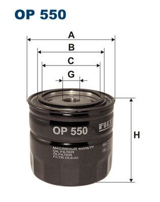 OP 550 FILTRON Oil filters TOYOTA 3/4-16 UNF, Spin-on Filter