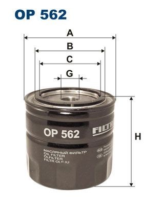FILTRON OP 562 Oil filter 3/4-16 UNF, Spin-on Filter