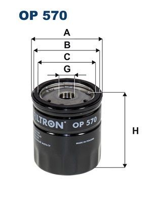 OP570 Oil filter OP 570 FILTRON M18x1.5-6H, Spin-on Filter