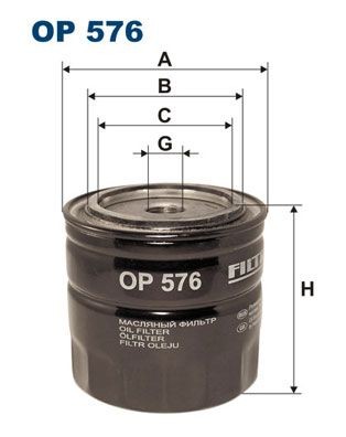 FILTRON OP 576 Oil filter 3/4-16 UNF, Spin-on Filter
