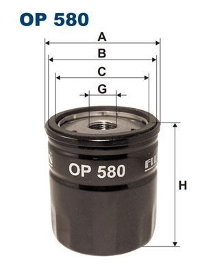 FILTRON OP 580 Oil filter 13/16-16 UNF, Spin-on Filter
