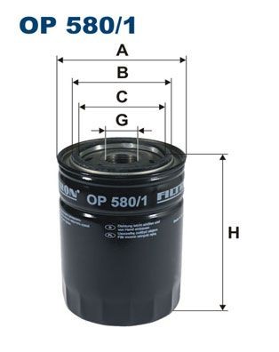 FILTRON 1-12 UNF, with one anti-return valve, Spin-on Filter Inner Diameter 2: 72,5, 62mm, Ø: 93,5mm, Height: 132mm Oil filters OP 580/1 buy