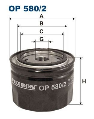 OP 580/2 FILTRON Oil filters HONDA 13/16-16 UNF, with one anti-return valve, Spin-on Filter