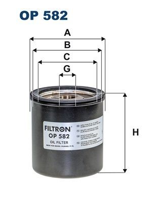 OP582 Oil filter OP 582 FILTRON M 18 X 1.5, Spin-on Filter