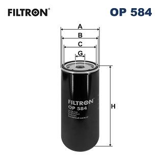 OP584 Oil filter OP 584 FILTRON 1 1/8-16 UNF, Spin-on Filter
