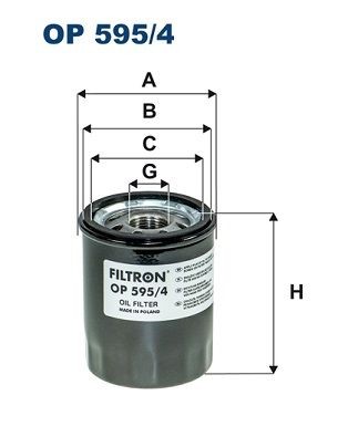 Original FILTRON Engine oil filter OP 595/4 for SUBARU FORESTER
