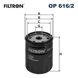 Original FILTRON Engine oil filter OP 616/2 for SEAT AROSA