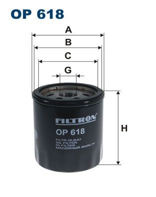 OP618 Oil filter OP 618 FILTRON 3/4-16 UNF, with one anti-return valve, Spin-on Filter