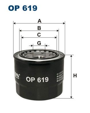 FILTRON OP 619 Oil filter M24x1.5, Spin-on Filter