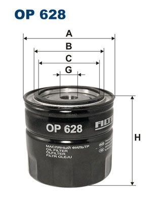FILTRON OP 628 Oil filter 3/4-16 UNF, Spin-on Filter