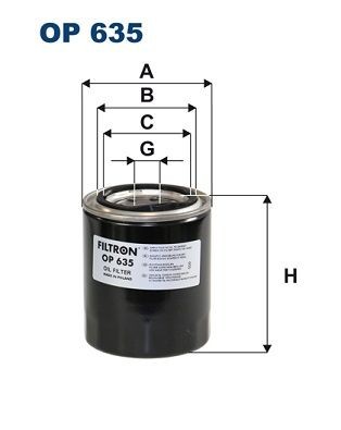 FILTRON OP 635 Oil filter 3/4-16 UNF, Spin-on Filter
