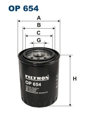 OP 654 FILTRON Oil filters JAGUAR 1-12 UNF, Spin-on Filter