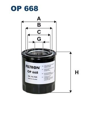 FILTRON OP 668 Oil filter M 23 X 1.5, Spin-on Filter