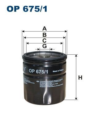 OP 675/1 FILTRON Oil filters MAZDA 3/4-16 UNF, Spin-on Filter