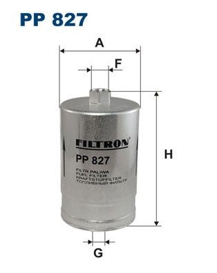 Original FILTRON Inline fuel filter PP 827 for PEUGEOT 205