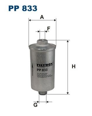 Original FILTRON Inline fuel filter PP 833 for AUDI 80