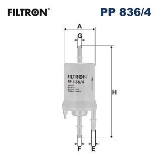 PP836/4 Fuel filter PP 836/4 FILTRON In-Line Filter, 8mm, 8mm