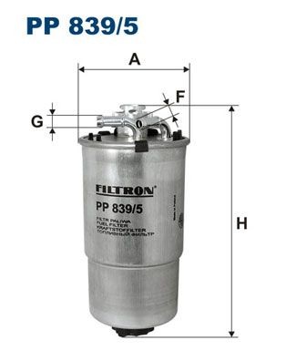 PP 839/5 FILTRON Fuel filters SEAT In-Line Filter, 8mm, 8mm