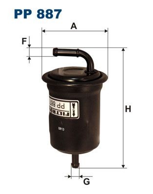 FILTRON PP 887 Fuel filter In-Line Filter, 8mm, 8mm