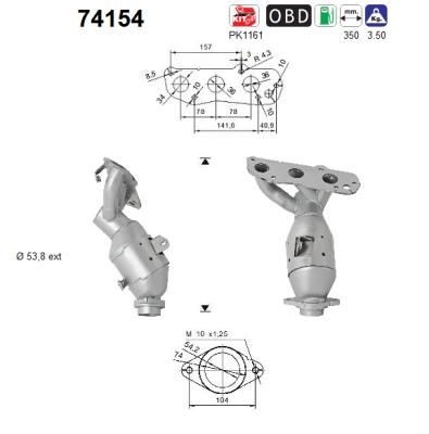 AS 74154 NISSAN MICRA 2011 Catalysts