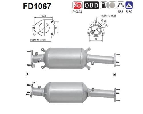 AS FD1067 Diesel particulate filter 18160-R07E00