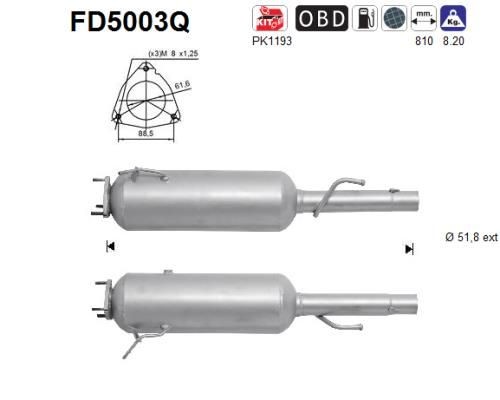 AS FD5003Q Diesel particulate filter 51770423