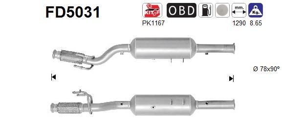 AS FD5031 Diesel particulate filter 1608720980