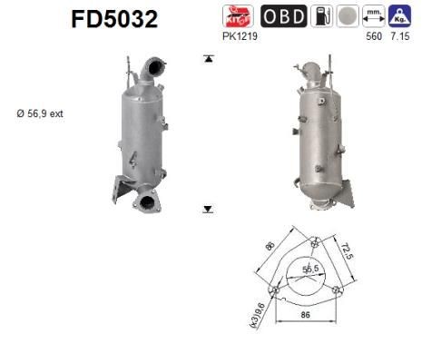 AS FD5032 Diesel particulate filter OPEL ZAFIRA 2005 in original quality