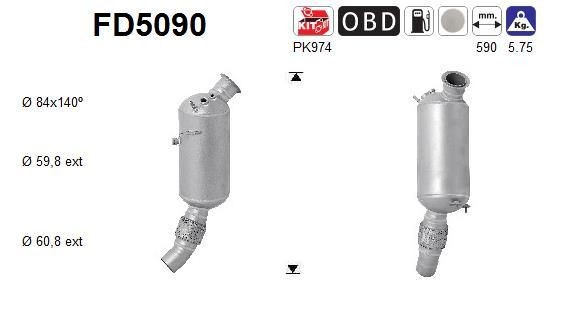 AS Particulate filter BMW 5 Touring (F11) new FD5090